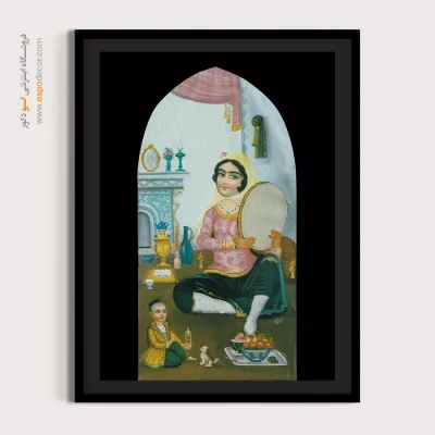 دختر نوازنده ایرانی – تابلو نقاشی قهوه خانه ای - اسپو دکور