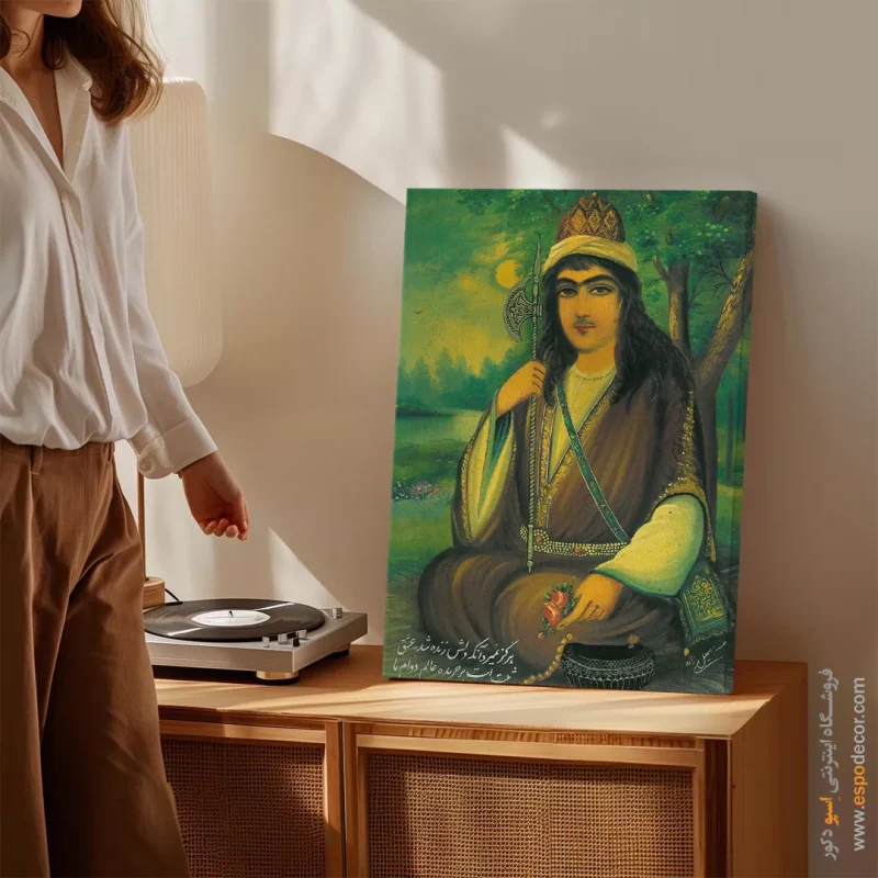 هرگز نمیرد آنکه دلش زنده شد به عشق - تابلو نقاشی قهوه خانه ای - Image 6