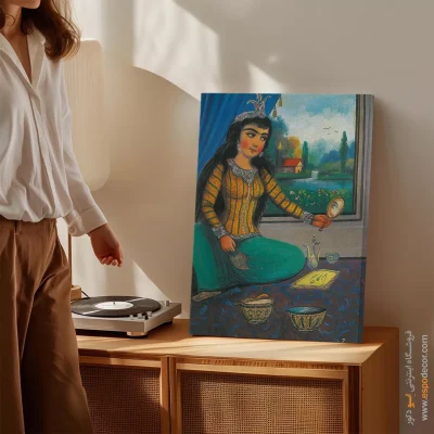 دختر ایرانی – تابلو نقاشی قهوه خانه ای - اسپو دکور