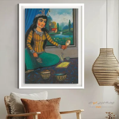 دختر ایرانی – تابلو نقاشی قهوه خانه ای - اسپو دکور