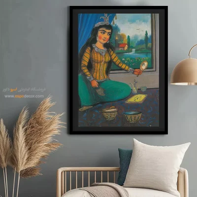 دختر ایرانی – تابلو نقاشی قهوه خانه ای - اسپو دکور