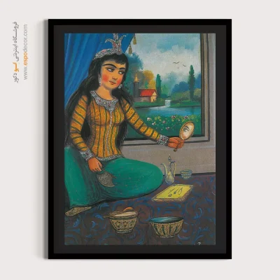 دختر ایرانی – تابلو نقاشی قهوه خانه ای - اسپو دکور