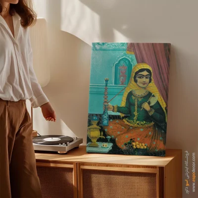 زن خانه دار – تابلو نقاشی قهوه خانه ای - اسپو دکور