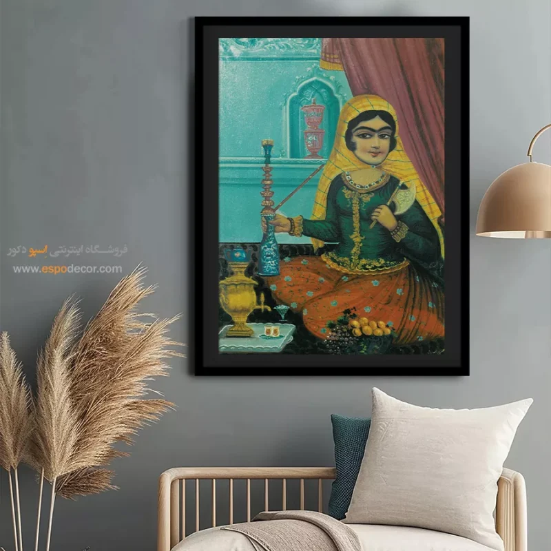 زن خانه دار - تابلو نقاشی قهوه خانه ای - Image 5