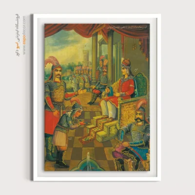 صحنه حضور سام در کاخ منوچهر شاه – تابلو نقاشی قهوه خانه ای - اسپو دکور