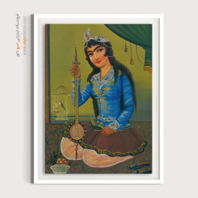 دختر نوازنده – تابلو نقاشی قهوه خانه ای - اسپو دکور