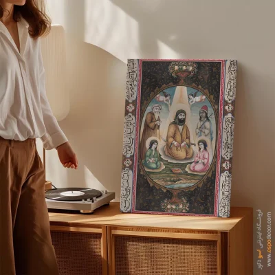 امام علی به همراه حسن و حسین – تابلو نقاشی قهوه خانه ای - اسپو دکور