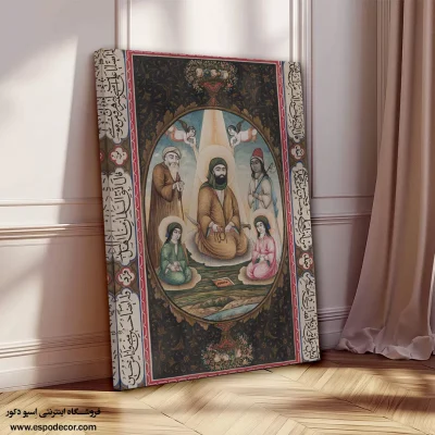 امام علی به همراه حسن و حسین – تابلو نقاشی قهوه خانه ای - اسپو دکور