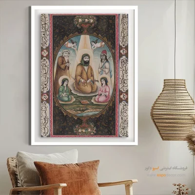 امام علی به همراه حسن و حسین – تابلو نقاشی قهوه خانه ای - اسپو دکور