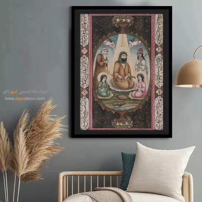 امام علی به همراه حسن و حسین – تابلو نقاشی قهوه خانه ای - اسپو دکور