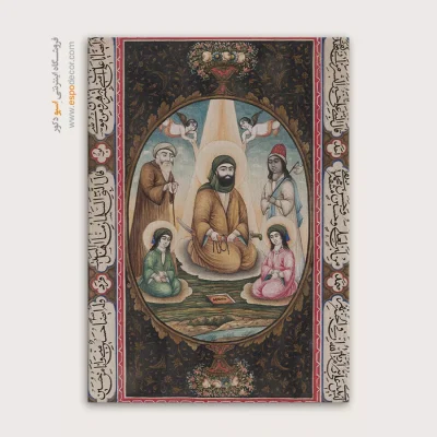 امام علی به همراه حسن و حسین – تابلو نقاشی قهوه خانه ای