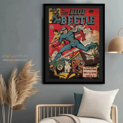 خرید تابلو بوم چاپی - سوسک آبی شماره 36 – تابلو مجلات کمیک - اسپو دکور