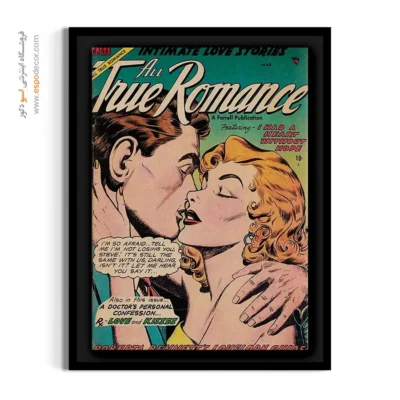 دکور کمیک برای دفتر کار هنری - عاشقانههای واقعی 022 – تابلو مجلات کمیک - اسپو دکور