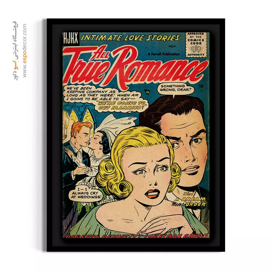 خرید تابلو برای هدیه عاشقانه - عاشقانههای واقعی 026 – تابلو مجلات کمیک - اسپو دکور