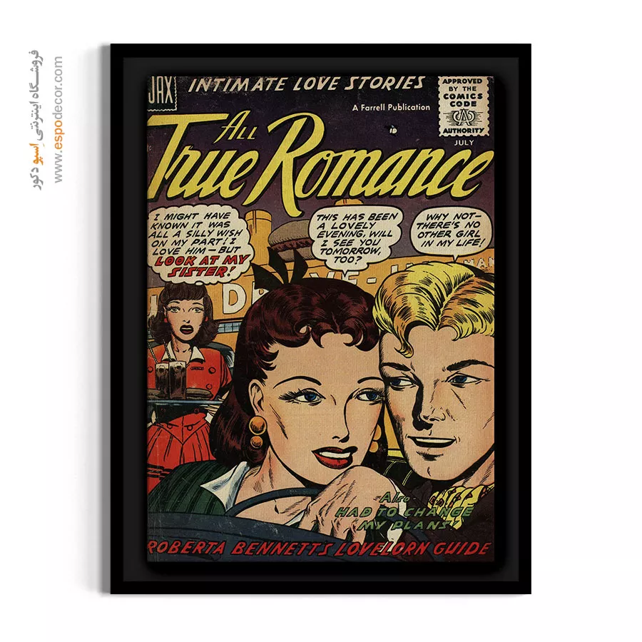 تابلو کمیک برای هدیه عاشقانه - عاشقانههای واقعی 030 – تابلو مجلات کمیک - اسپو دکور