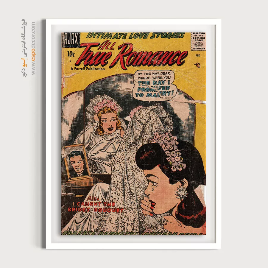 تابلو کمیک برای هدیه عاشقانه - عاشقانههای واقعی 033 – تابلو مجلات کمیک - اسپو دکور