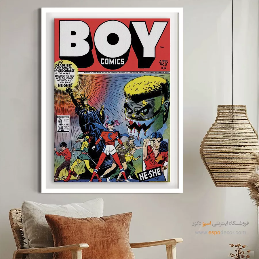 خرید تابلو کمیک پسرانه - کمیکهای پسرانه شماره 1 – تابلو مجلات کمیک - اسپو دکور