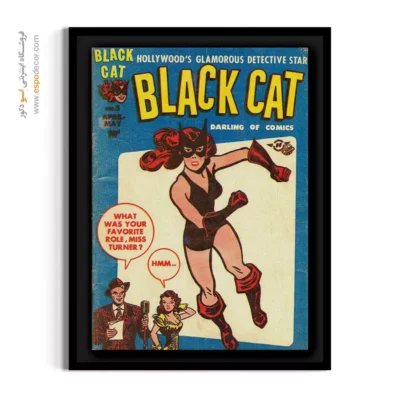 چاپ ویژه اتاق نوجوانان با تم ابرقهرمانان - گربه سیاه شماره 5 – تابلو مجلات کمیک - اسپو دکور