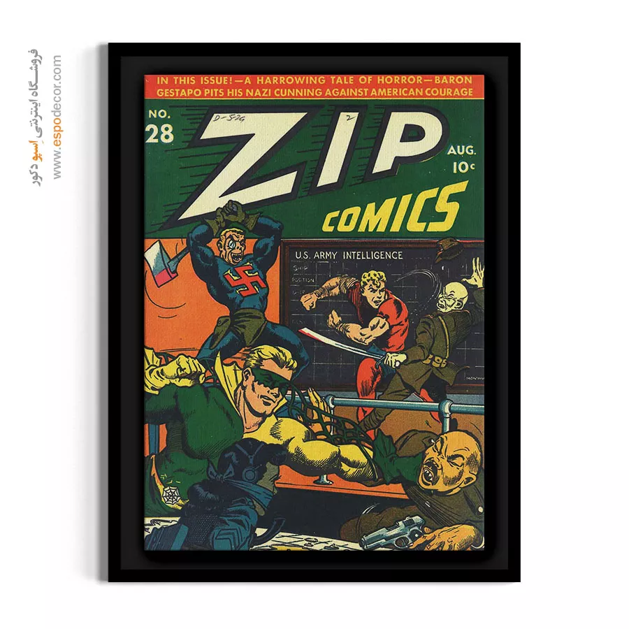 تابلو دکوراتیو طرح کمیک - زیپ شماره 28 – تابلو مجلات کمیک - اسپو دکور