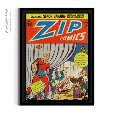 تابلو بوم با کیفیت کمیک بوک - زیپ شماره 36 – تابلو مجلات کمیک - اسپو دکور
