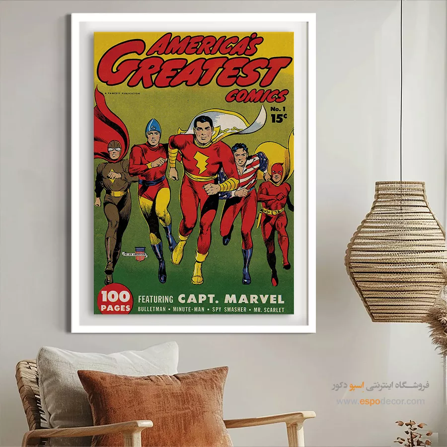 تابلو کمیک برای هدیه تولد - برترین کمیکهای آمریکایی شماره 1 – تابلو مجلات کمیک - اسپو دکور