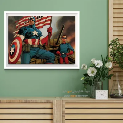 تابلو کاپیتان امریکا - افسانه‌های بی‌پایان – تابلو کمیک استریپ - اسپو دکور