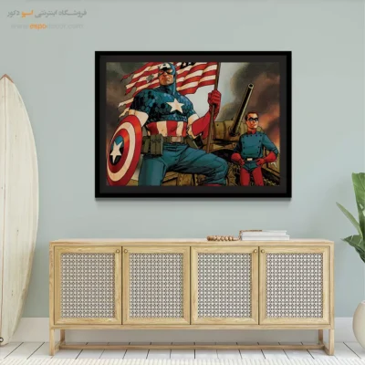 تابلو کاپیتان امریکا - افسانه‌های بی‌پایان – تابلو کمیک استریپ - اسپو دکور