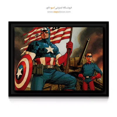 تابلو کاپیتان امریکا - افسانه‌های بی‌پایان – تابلو کمیک استریپ - اسپو دکور