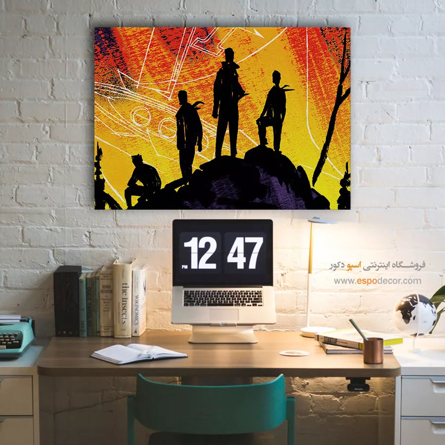 تابلو دیواری اتاق خواب مدرن - مرز – تابلو کمیک استریپ - اسپو دکور