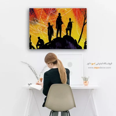 تابلو دیواری اتاق خواب مدرن - مرز – تابلو کمیک استریپ - اسپو دکور