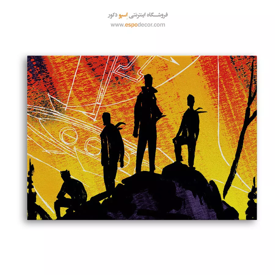 تابلو دیواری اتاق خواب مدرن - مرز – تابلو کمیک استریپ - اسپو دکور