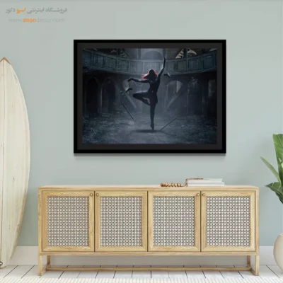 تابلو دیواری اتاق خواب دخترانه - بیوه سیاه – تابلو کمیک استریپ - اسپو دکور