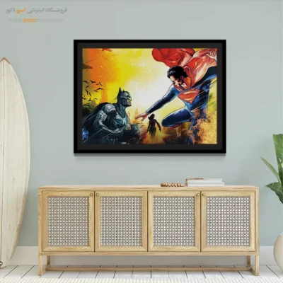 تابلو هنری کمیک سوپرمن - خورشید عدالت – تابلو کمیک استریپ - اسپو دکور