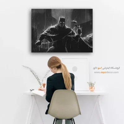 خرید تابلو بتمن سیاه و سفید
