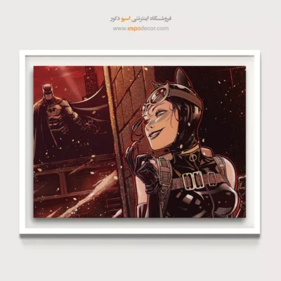 تابلو دیواری شیک برای نوجوان - کت وومن – تابلو کمیک استریپ - اسپو دکور
