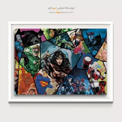 تابلو دیواری خاص برای نوجوانان - دنیای دی‌سی – تابلو کمیک استریپ - اسپو دکور