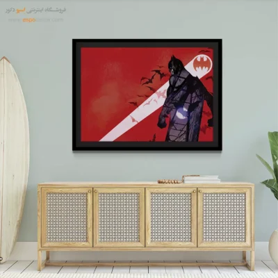 خرید تابلو گرافیکی قرمز - ماجراجویی در خیال – تابلو کمیک استریپ - اسپو دکور