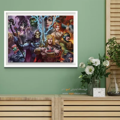 تابلو دیواری با طرح کمیک - استادان کیهان – تابلو کمیک استریپ - اسپو دکور