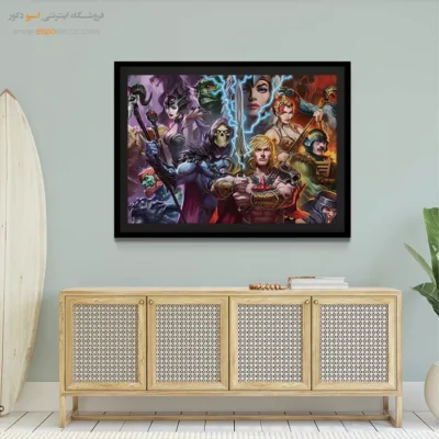 تابلو دیواری با طرح کمیک - استادان کیهان – تابلو کمیک استریپ - اسپو دکور