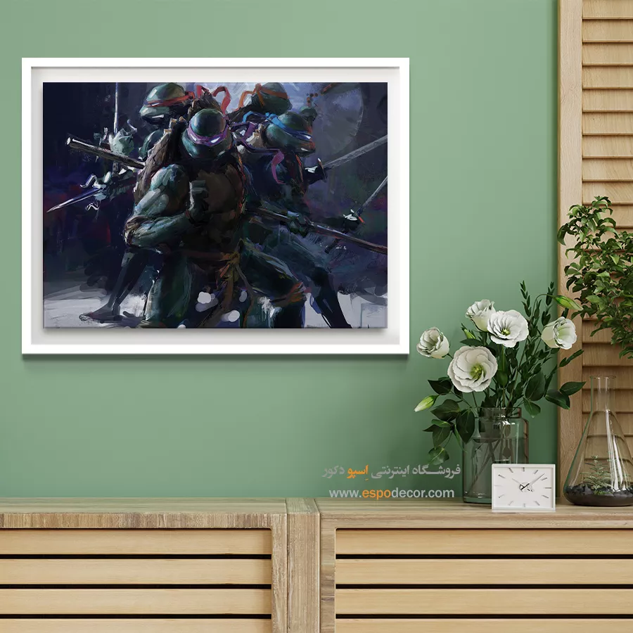 تابلو دیواری برای عاشقان فیلم - لاکپشتهای نینجا – تابلو کمیک استریپ - اسپو دکور