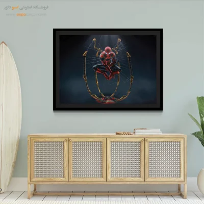 خرید تابلو کمیک قهرمانی - عنکبوت آهنی – تابلو کمیک استریپ - اسپو دکور