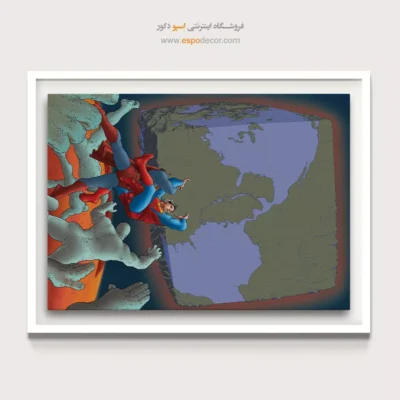 تابلو دیواری اسپرت برای اتاق پسرانه - سوپرمن تمام ستاره – تابلو کمیک استریپ - اسپو دکور