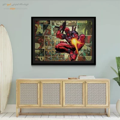 تابلو با تصاویر کمیک بوک - ددپول پرماجرا – تابلو کمیک استریپ - اسپو دکور
