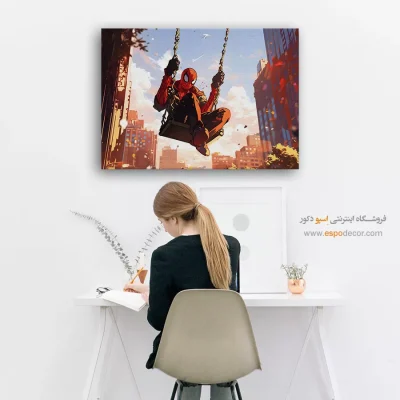 خرید تابلو با طرح‌های قهرمانی - ماجراهای مرد عنکبوتی – تابلو کمیک استریپ - اسپو دکور