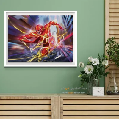 تابلو فانتزی با کاراکترهای کمیک - قهرمان سرعت – تابلو کمیک استریپ - اسپو دکور