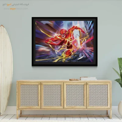 تابلو فانتزی با کاراکترهای کمیک - قهرمان سرعت – تابلو کمیک استریپ - اسپو دکور