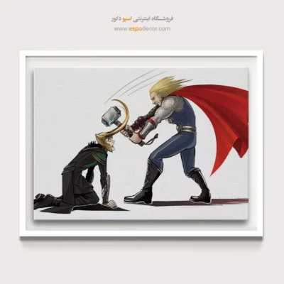 تابلو با طرح‌های کمیک مارول - ثور و لوکی – تابلو کمیک استریپ - اسپو دکور