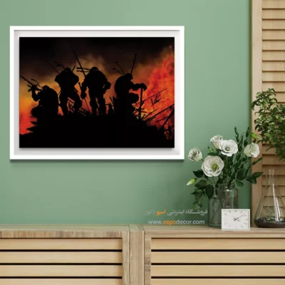 تابلو گرافیکی لاکپشت های نینجا - نینجا – تابلو کمیک استریپ - اسپو دکور