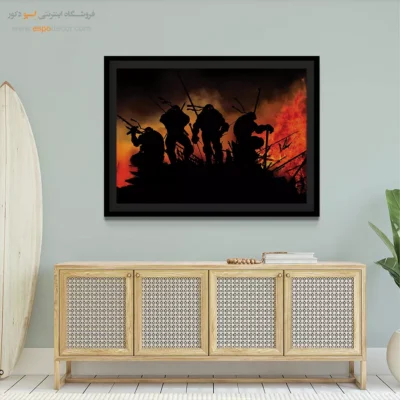 تابلو گرافیکی لاکپشت های نینجا - نینجا – تابلو کمیک استریپ - اسپو دکور