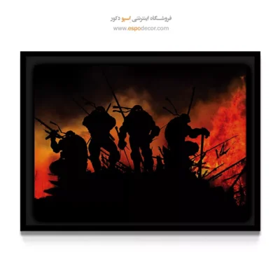 تابلو گرافیکی لاکپشت های نینجا - نینجا – تابلو کمیک استریپ - اسپو دکور